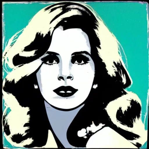 Image similar to lana del rey by andy warhol, art