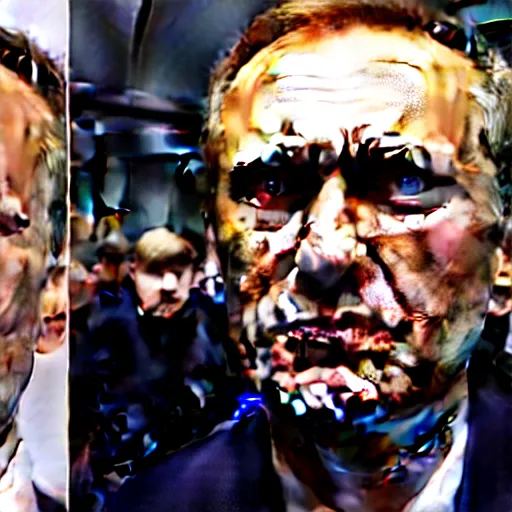 Prompt: alexey navalny takes a selfie, vladimir putin in coffin on the background, insane details, clear face and eyes, textured, 8 k, professional photography