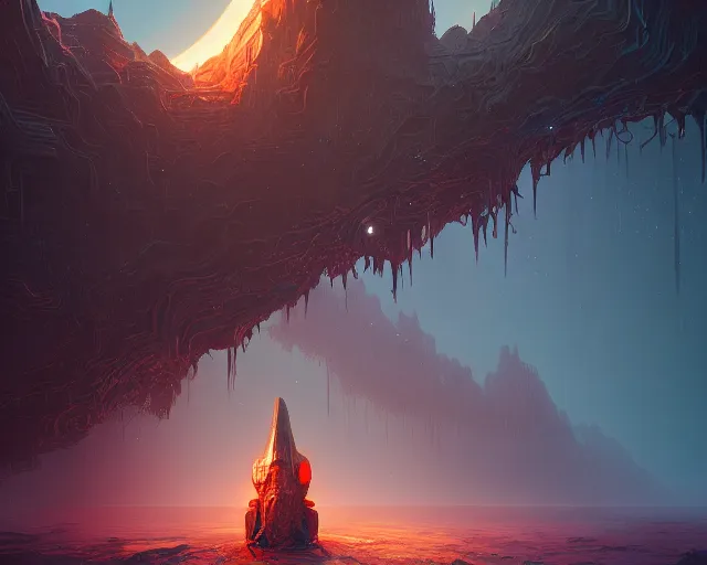 Image similar to the huntspace of the journey vale, intricate abstract. intricate artwork, by tooth wu, wlop, beeple, dan mumford. concept art, octane render, trending on artstation, greg rutkowski very coherent symmetrical artwork. cinematic, key art, hyper realism, high detail, octane render, 8 k, iridescent accents