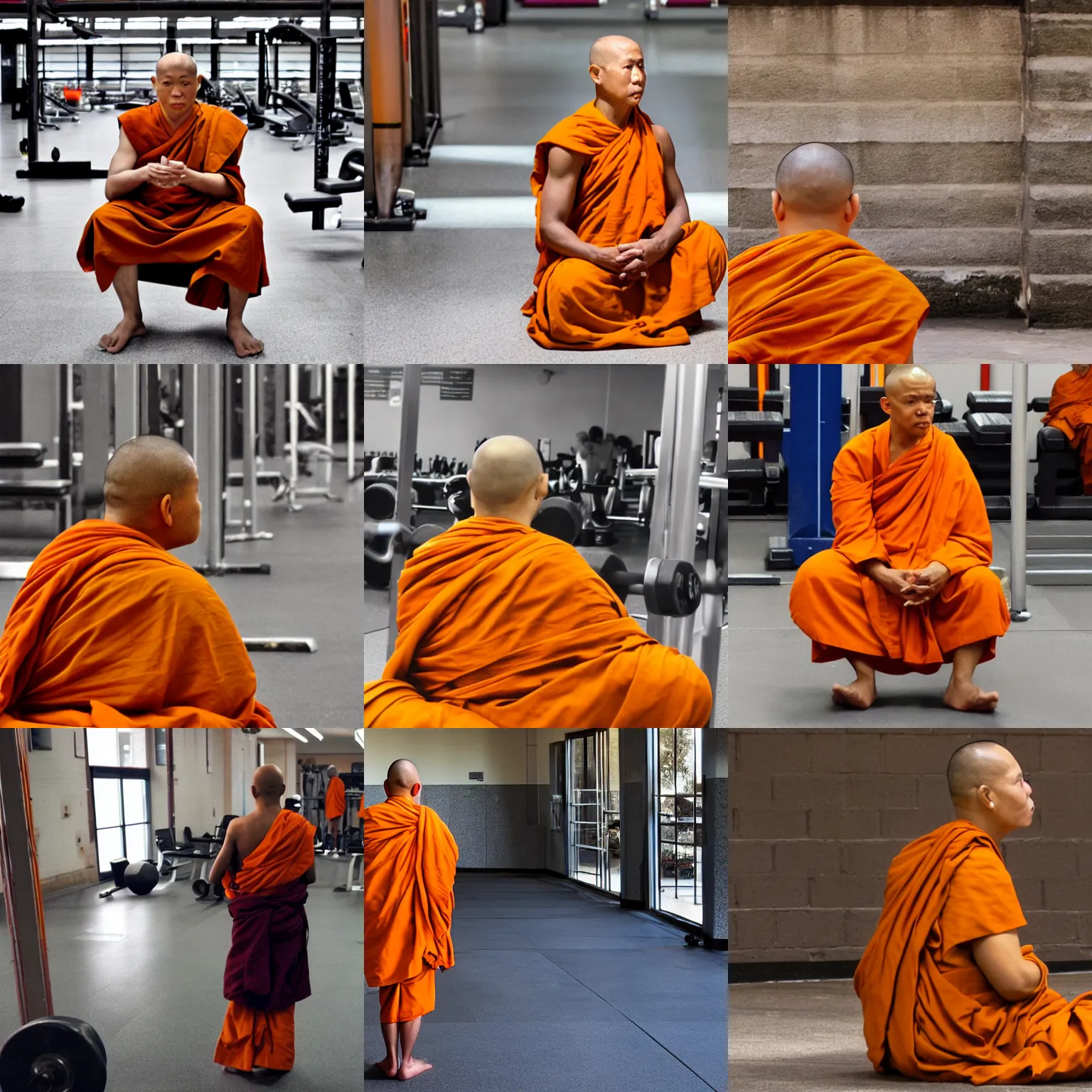 Prompt: a monk patiently waiting for the A.I. weights