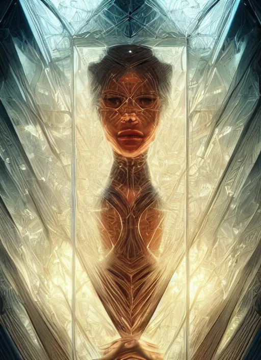 Image similar to symmetry!! product render poster puzzle cube scifi, glowing lights!! intricate, elegant, highly detailed, digital painting, artstation, concept art, smooth, sharp focus, illustration, art by artgerm