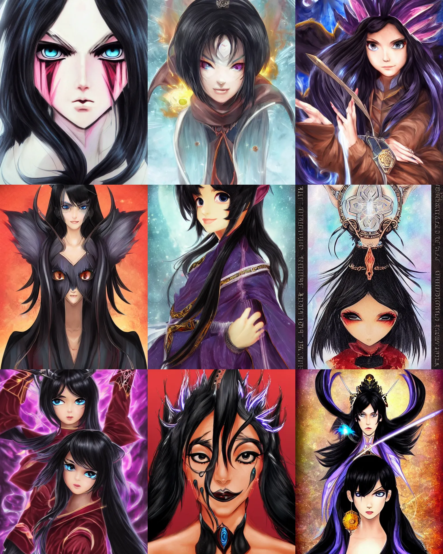 Image similar to black - haired mage, fieryeyes