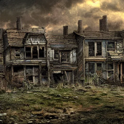 Prompt: post apocalyptic England landscape, digital art, realistic