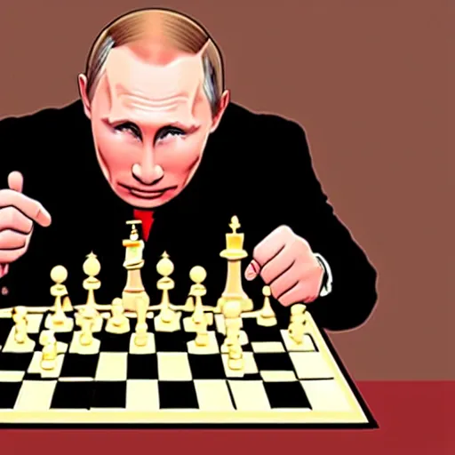 Image similar to putin eating chess piece