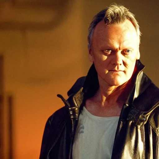 Image similar to Anthony Head as Cyberpunk Uther