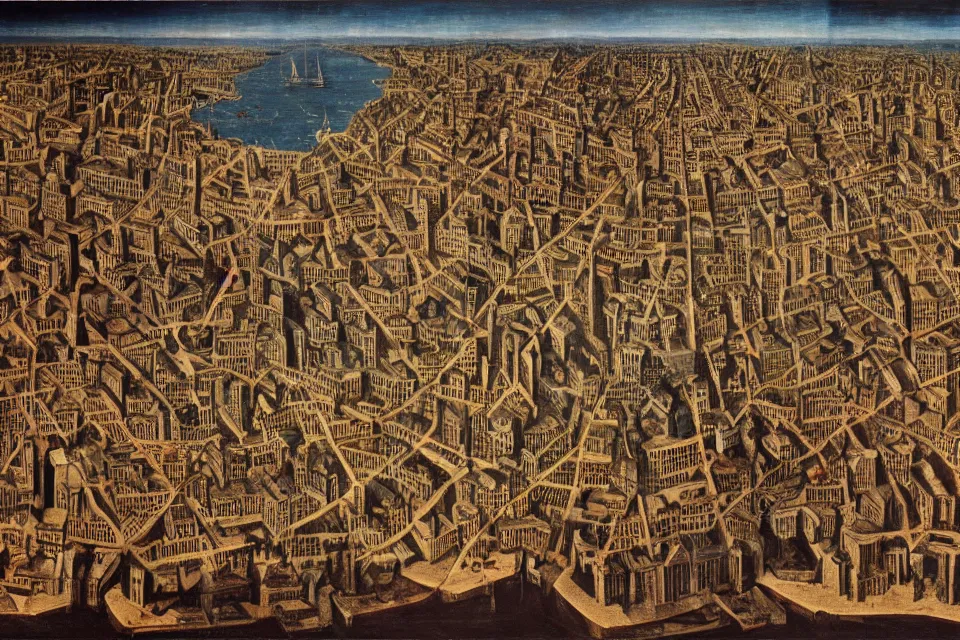 Prompt: One hand is scratching down over Cities all over the world 1945, renaissance painting, award-winning.