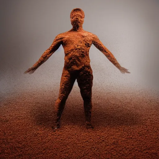 Image similar to man made out of poo hyper realistic photo