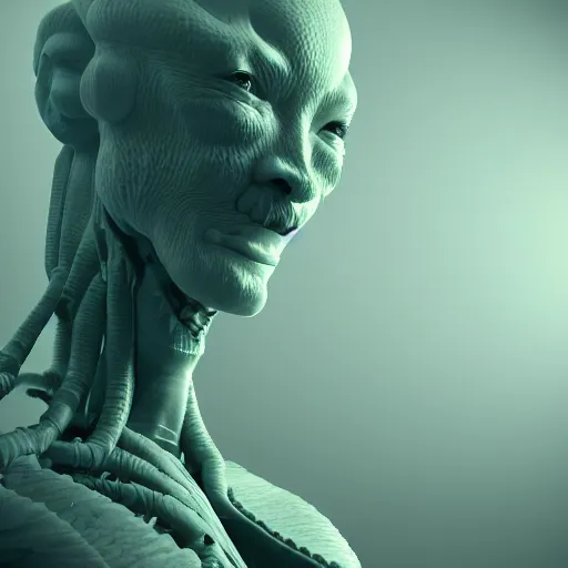 Prompt: a fractal humanoid creature trending on cgsociety rendered by octane