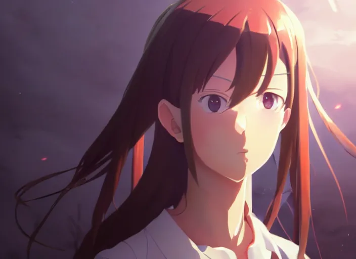 Image similar to portrait of girl maria, helm of second world war warship in background, illustration concept art anime key visual trending pixiv fanbox by wlop and greg rutkowski and makoto shinkai and studio ghibli and kyoto animation, symmetrical facial features, astral witch clothes, golden details, gapmoe yandere grimdark, volumetric lighting, backlit