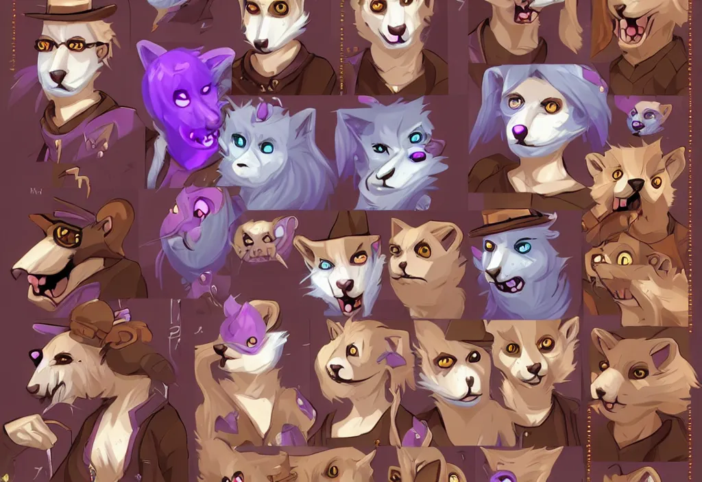 Image similar to furry - weasel - necromancer - fursona uhd ue 5 visual novel pc game expressions