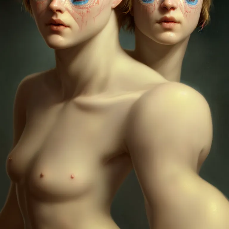 Prompt: epic professional symmetrical digital art of sweet realistic blue eyes, translucent skin, accent lighting, painted, intricate, detailed, cheery, fun, effervescent, by roberto ferri, epic, stunning, gorgeous, much wow, much detail, cinematic, masterpiece, unreal engine render