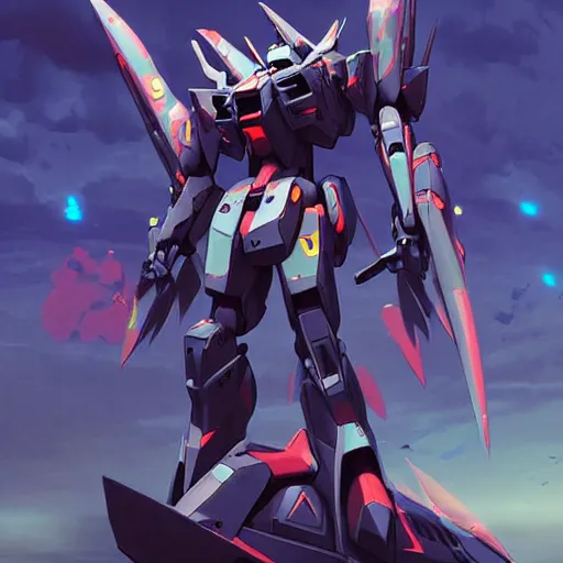 Prompt: a portrait of a beautiful shark gundam mecha, cyberpunk concept art by pete mohrbacher, jeff koons, beeple, wlop artgerm and josan gonzales, digital art