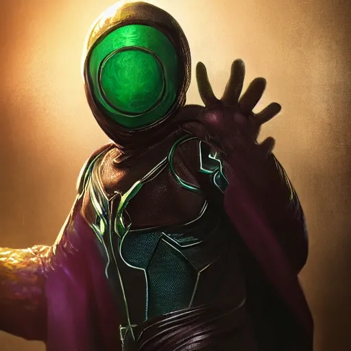 Prompt: mysterio from spider - man in real life, highly detailed, digital painting, artstation, concept art, matte, sharp focus, illustration, octane render, unreal engine, art by swietopelk and rebelzize and greg rutkowski.