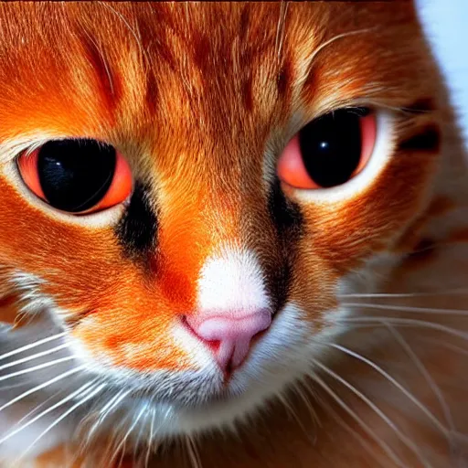 Prompt: left eye blinking orange cat, beautiful, realistic,