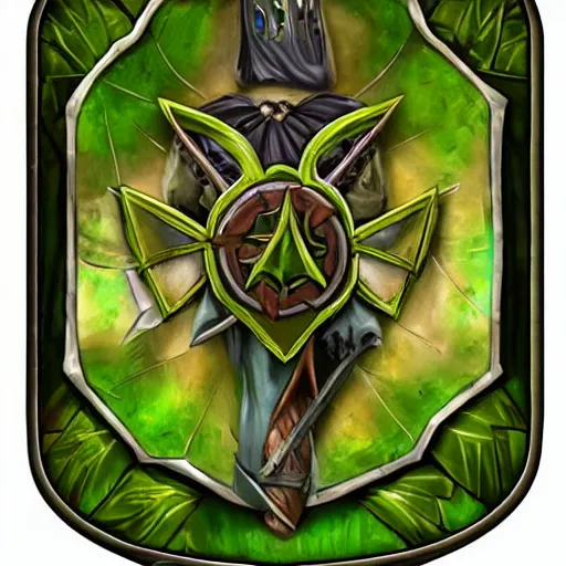 Image similar to green leaves shield, tree roots on the shield, shield made of leaves, epic fantasy style, card game artwork