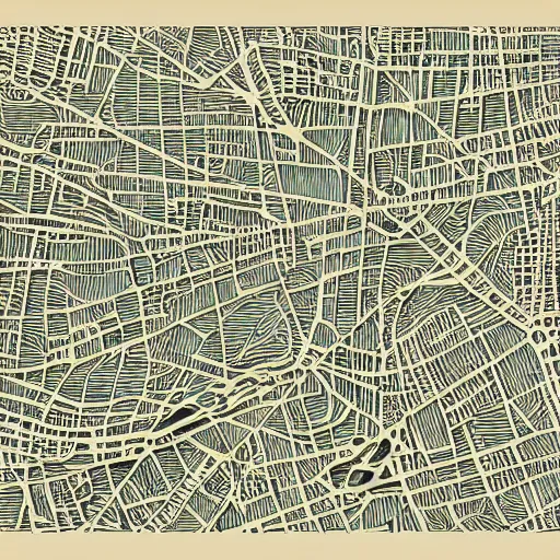 Image similar to very detailed, intricate, artsy, grotosque, jakarta map in the style of claire brewster