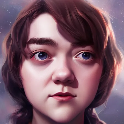 Prompt: realistic detailed semi-realism beautiful gorgeous natural cute excited happy Maisie Williams 4K high resolution quality artstyle professional artists WLOP, Aztodio, Taejune Kim, Guweiz, Pixiv, Instagram, Artstation