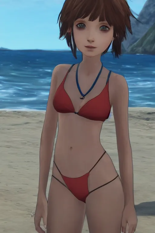 Image similar to Max Caulfield enjoying the summer on the beach