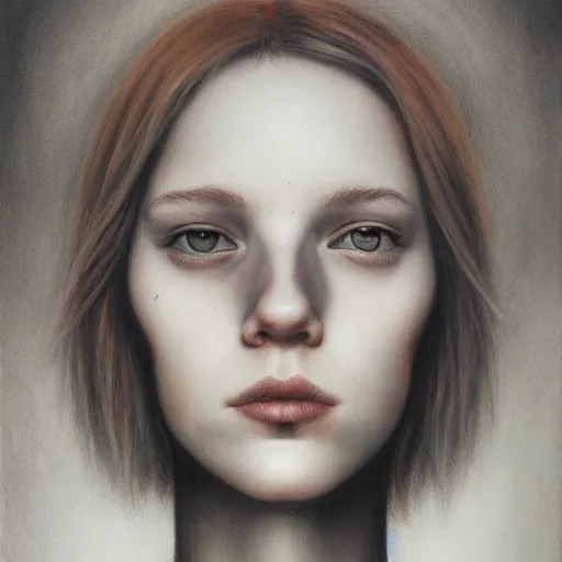 Prompt: Surrealist portrait by Miles Johnston, ImagineFX, Graphite, Visceral, fine art print