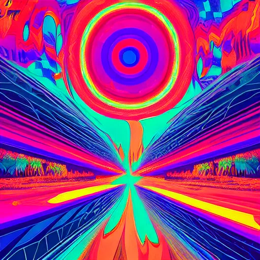 Image similar to psychedelic abstract digital artwork reminiscent of album covers from the 70's in the art style of Alena Aenami, Marcel Marcel and Metzinger