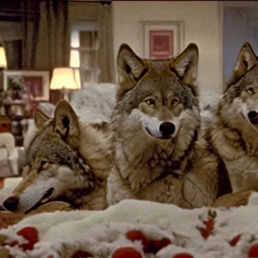 Image similar to pack of hungry wolves in home alone movie