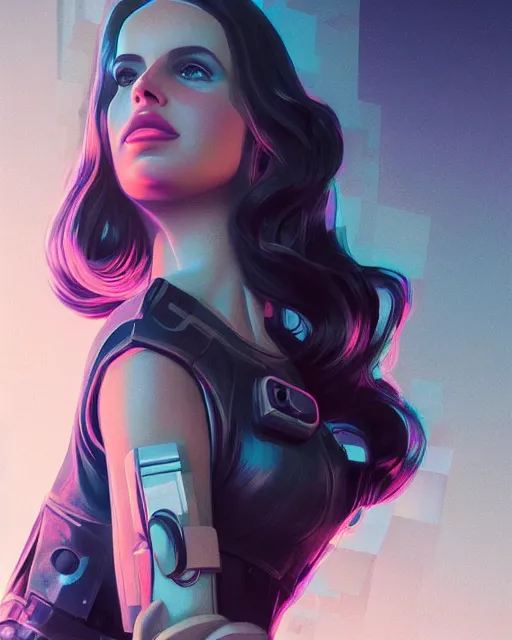 Prompt: portrait of lana del rey as a cyborg. intricate abstract. intricate artwork, by tooth wu, wlop, beeple, dan mumford. concept art, octane render, trending on artstation, greg rutkowski very coherent symmetrical artwork. cinematic, key art, hyper realism, high detail, octane render, 8 k, iridescent accents