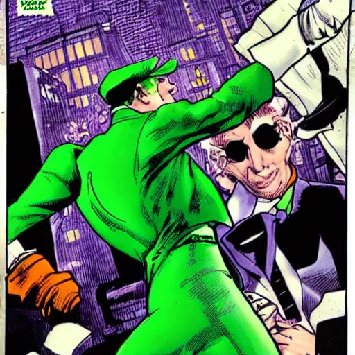 Prompt: the riddler comic book illustration