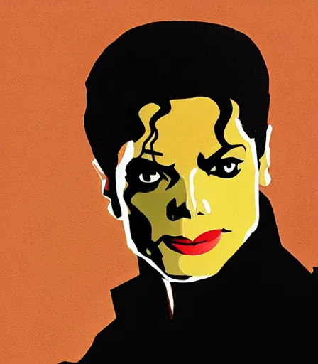 Image similar to portrait of michael jackson by mike mignola, high quality, high detail