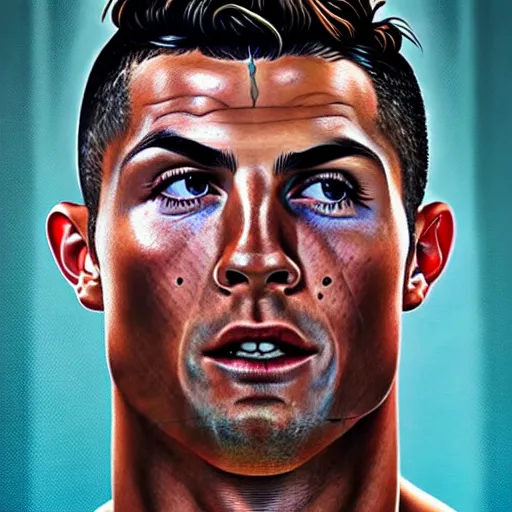 Image similar to ultra realistic portrait painting of Cristiano Ronaldo , painted by Tristan Eaton Stanley Artgerm and Tom Bagshaw