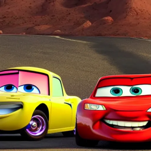 Prompt: cars movie with the face of David Copperfield, pixar