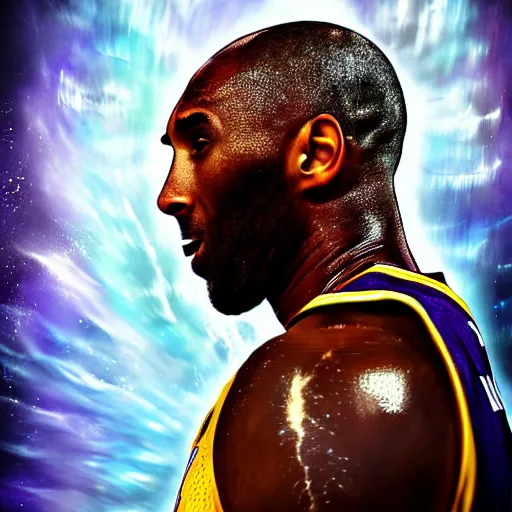 Image similar to kobe bryant kissing with a giant turtle in heaven, hyper realistic, cinematic, side view, digital art, amazing detail, artstatiom, cgsociety, epic art