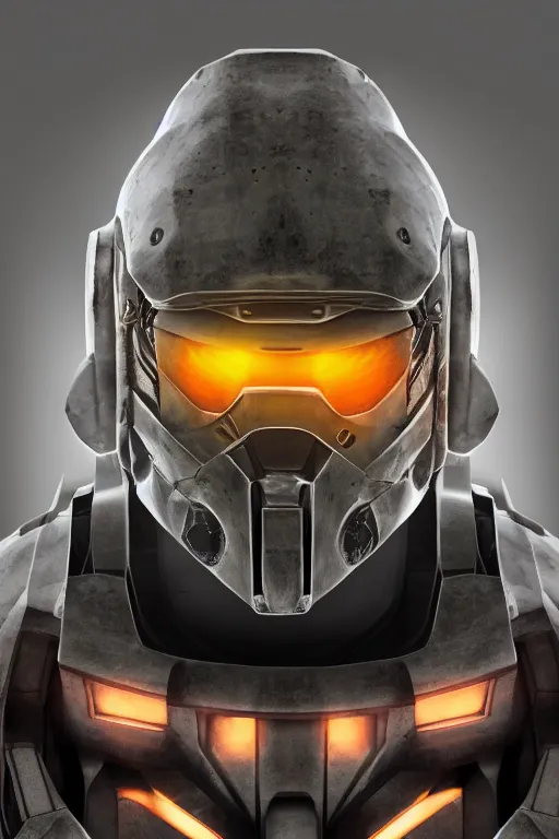 Image similar to robot ninja mask helmet halo master chief radiating a glowing aura global illumination ray tracing hdr fanart arstation by ian pesty and katarzyna da „ bek - chmiel