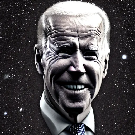 Image similar to joe biden, digital art, cosmic, 3 d high definition, trending on art station, photorealistic, high resolution, 8 k, octane, hyper detailed, insane details, intricate, elite, ornate, elegant trend, highly detailed and intricate, sharp focus, photography, unreal engine