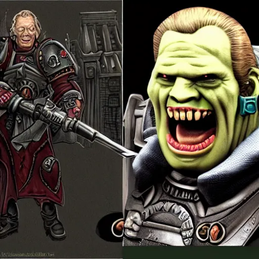 Image similar to margarett thatcher warhammer 4 0 k orc