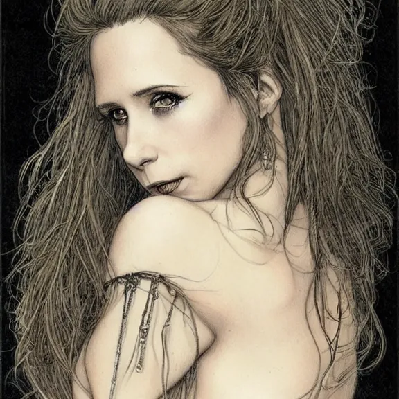 Image similar to a highly detailed portrait of jennifer love hewitt in the style of luis royo and in the style of charles dana gibson.