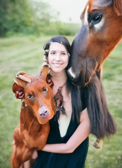 Image similar to a full portrait photo of frog bird horse cow dog, f / 2 2, 3 5 mm, 2 7 0 0 k, lighting, perfect faces, award winning photography.