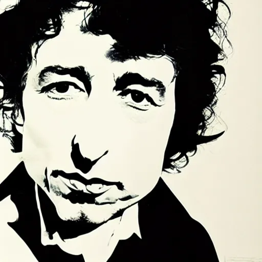 Prompt: scandinavian design of bob dylan by paul rand