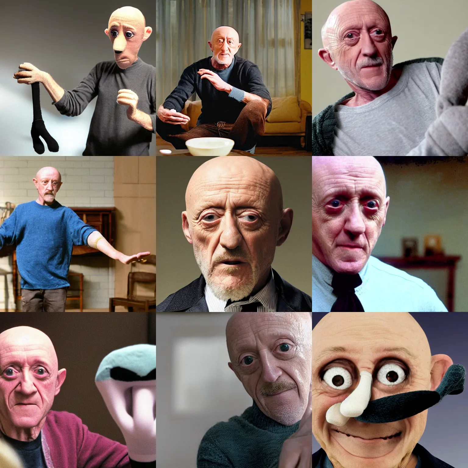 Prompt: jonathan banks as a sock puppet