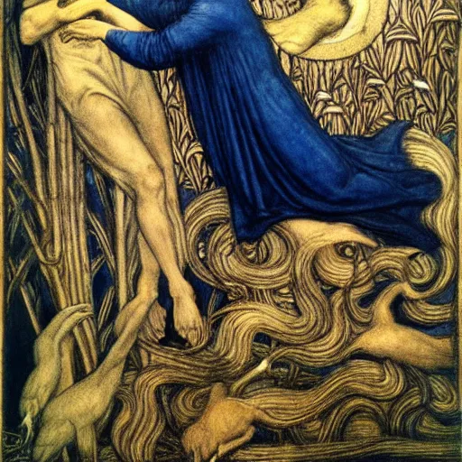 Image similar to the beguiling of merlin by edward burne - jones