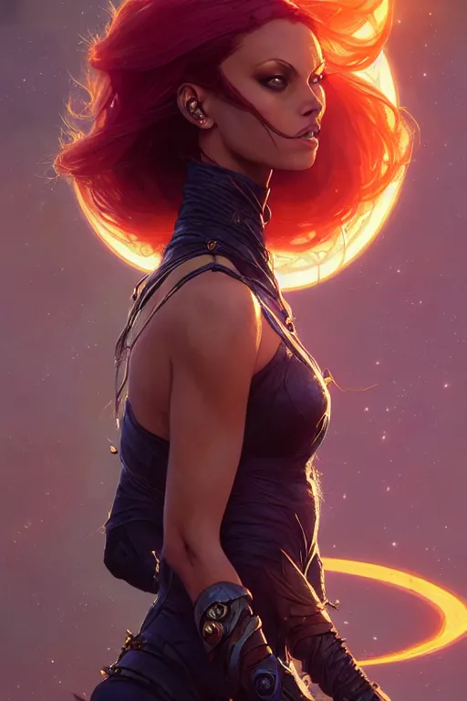 Prompt: aeon flux as starfire profile picture by Greg Rutkowski, orange skin, matte painting, intricate, fantasy concept art, elegant, by Stanley Artgerm Lau, WLOP, golden ratio, thomas kindkade, alphonse mucha, loish, norman Rockwell,