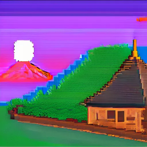 Image similar to Pixel art of mount Fuji