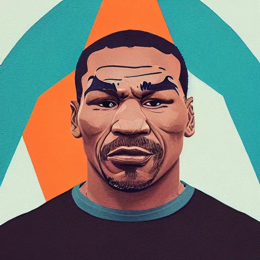 Image similar to mike tyson profile picture by Sachin Teng, asymmetrical, Organic Painting , Matte Painting, geometric shapes, hard edges, graffiti, street art:2 by Sachin Teng:4