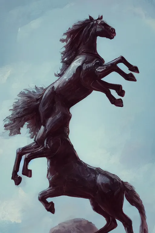 Image similar to horse on top of astronaut shoulders, artstation