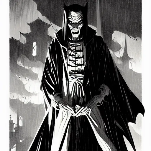 Prompt: scary vampire priest, evil, cinematic, powerful, super detailed and intricate, by koson ohara, by darwyn cooke, by greg rutkowski, by satoshi kon