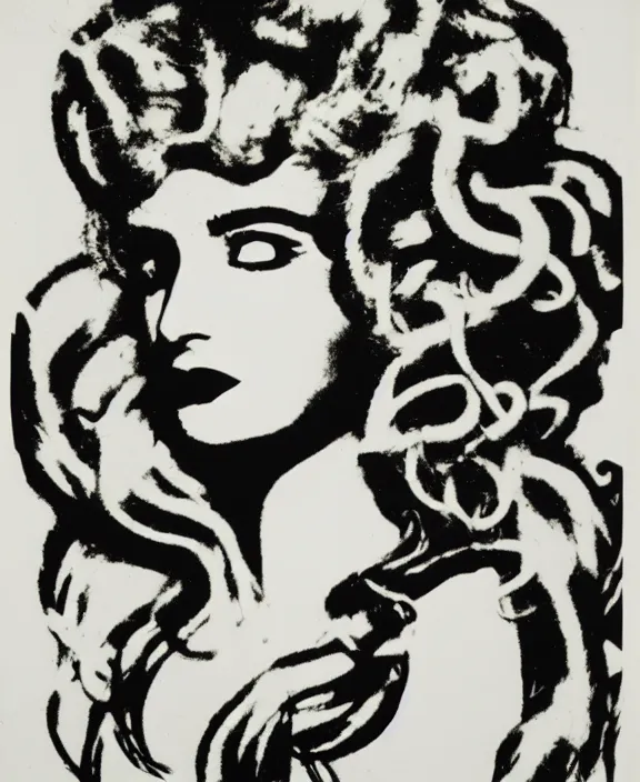 Image similar to medusa by andy warhol