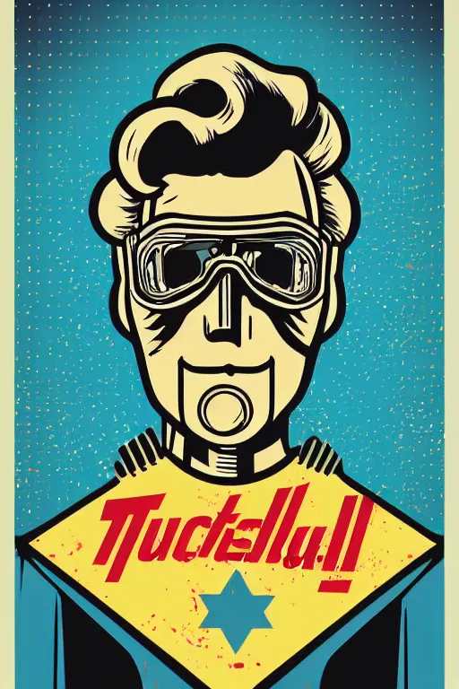 Image similar to fallout 7 6 retro futurist illustration art by butcher billy, sticker, colorful, illustration, highly detailed, simple, smooth and clean vector curves, no jagged lines, vector art, smooth andy warhol style