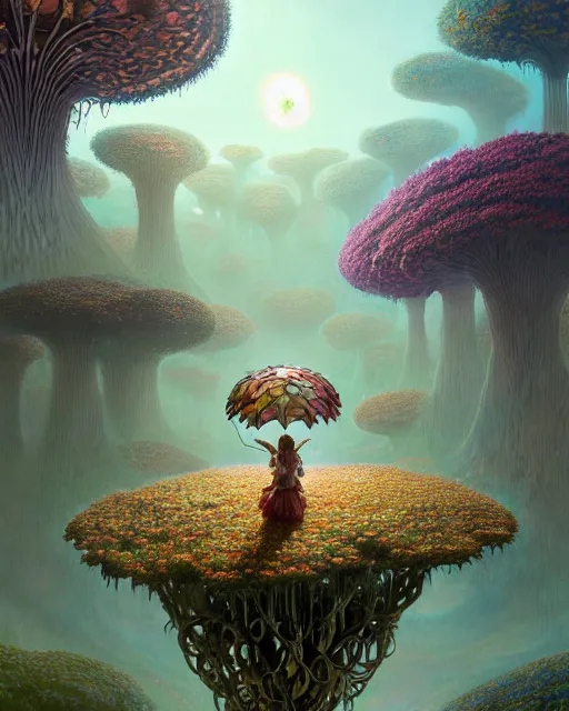 Image similar to the platonic ideal of flowers, sprouting, insects and praying of cletus kasady carnage davinci mandelbulb ponyo alice in wonderland dinotopia watership down, d & d, fantasy, ego death, mdma, dmt, psilocybin, concept art by greg rutkowski and simon stalenhag and alphonse mucha