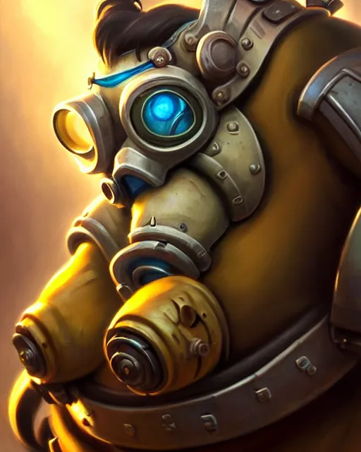 Image similar to roadhog from overwatch, gas mask, character portrait, portrait, close up, highly detailed, intricate detail, amazing detail, sharp focus, vintage fantasy art, vintage sci - fi art, radiant light, caustics, by boris vallejo