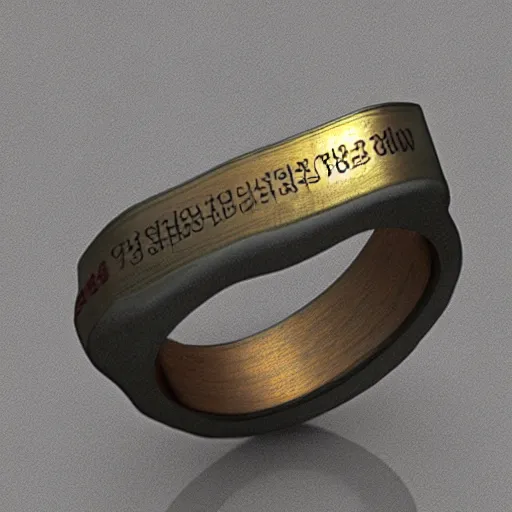 Image similar to the ring from lord if the rings with an imprinted ruler, cm scale imprinted on the inside of the ring, highly detailed, 8 k, trending on artstation, mystic, rpg artwork