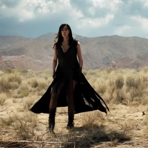 Prompt: still of dua lipa in westworld tv series